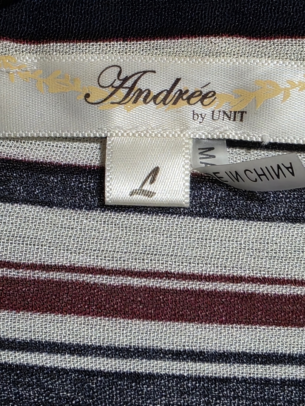 ANDREE BY UNIT STRIPED FLORAL EMBROIDERED MAXI DUSTER DRESS SZ L - Picture 8 of 9